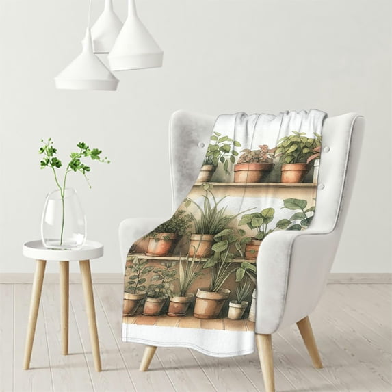 nygtbtfer Soft s and Throws for Sofa Crazy Plant Lady Potted Plants and Warm Throw s Potted Plants for Couch Bed White