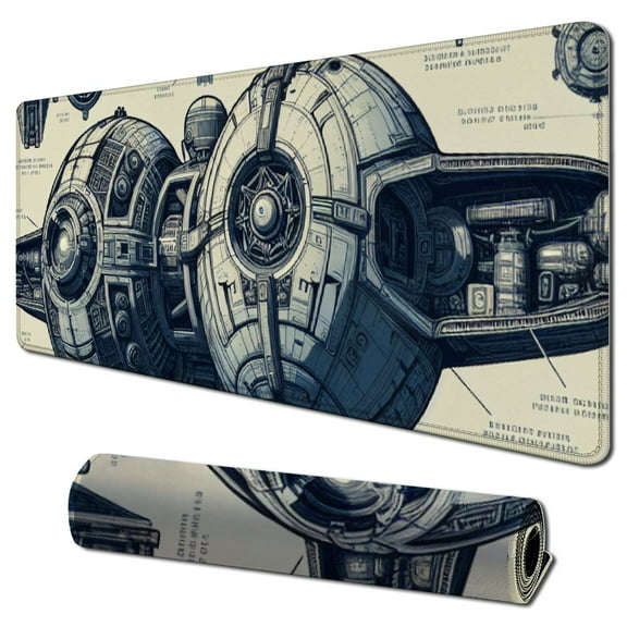 nygtbtfer Space Mouse mat, Sci-fi Control Console Display Desk Mat, Large Mouse pad for Desk, Mouse pad, Laptop Pad Mat, Gaming Accessories, Computer Accessories, Gaming Room Decor, Gift 31.5x11.8 in