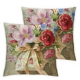 thumbnail image 1 of nygtbtfer Spring Floral Throw Pillow  Pink Flowers Mothers Day Decorative Pillows for Couch Sofa Bed Home Decor Set of 2 White, 1 of 7