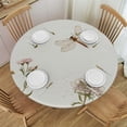 thumbnail image 1 of nygtbtfer Spring Flower Round Fitted Tablecloth with Elastic Edge Wipeable Round Table Cloth Reusable Outdoor Round Table Cover for Kitchen Picnic Patry Indoor  46-50, 1 of 8