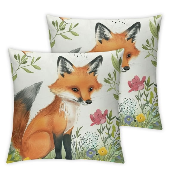 nygtbtfer Spring Forest Animals Pillowcase Decorative Pillowcases for Sofa Kids  Room Decor Set of 2 White