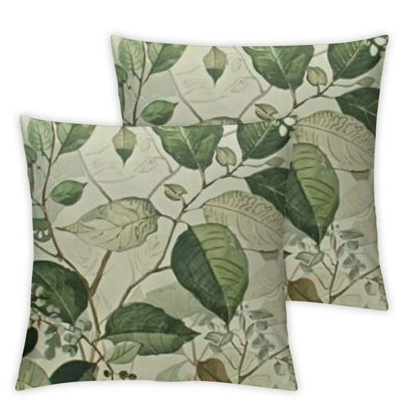 nygtbtfer Spring Leaf PillowRustic Watercolor Sage Green Leaves Flower Print Vintage Decorative Outdoor Throw Pillows Holiday Cushion Covers Farmhouse Decor for Couch Sofa Bed White