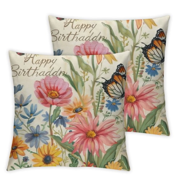 nygtbtfer Spring Pillow Covers Set of 2 Fresh Flower Market Spring Decorations Throw Farmhouse Pillowcase Linen Cushion Case for Spring Home Décor White