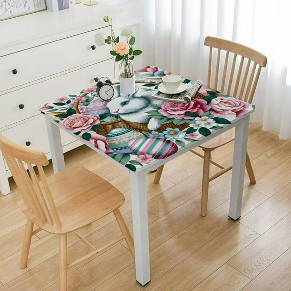 nygtbtfer Spring Tablecloth Waterproof & Stainproof Tablecloths,Wipeable Table Cloth Wrinkle-Free for Round//Oval/Square/Party/Wedding, Spring Basket Eggs 52x70