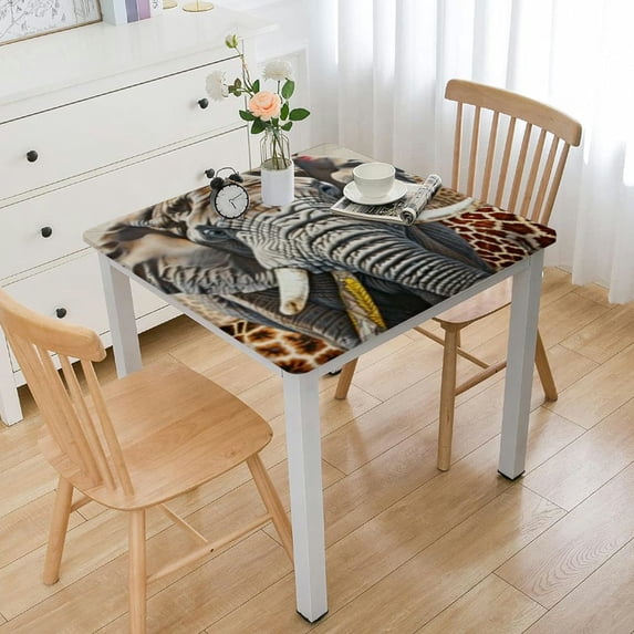 nygtbtfer Square Fitted , Polyester Stain Resistant Table Clothes, Wipeable s Fits Square Table 46*46