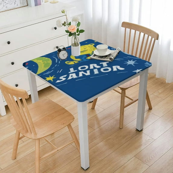 nygtbtfer Square Fitted Polyester s for Kids, & Home Decor Table Cover, Oil Proof for white
