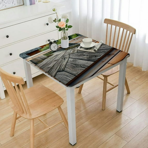 nygtbtfer Square Tablecloth, Streets of Old Middle Age Home Decorative Tablecloths, Great for Home Kitchen/Parties/Holiday Dinner, Peach Green White