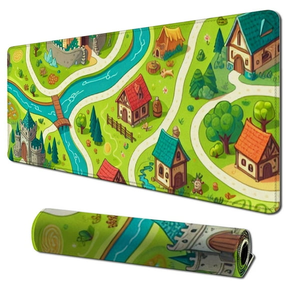 nygtbtfer Stardew Valley Map Computer Mousepad Stitched Edge Laptop Gaming Mouse Pad 31.5x11.8 in