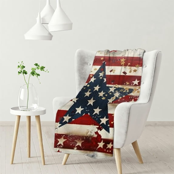 nygtbtfer Stars Throw Blanket American Firework Throw Blanket for Couch, Soft Flannel Bed Throw Blankets, Warm Lightweight Short Plush Moving Blankets & Throws for All Season 40x50in
