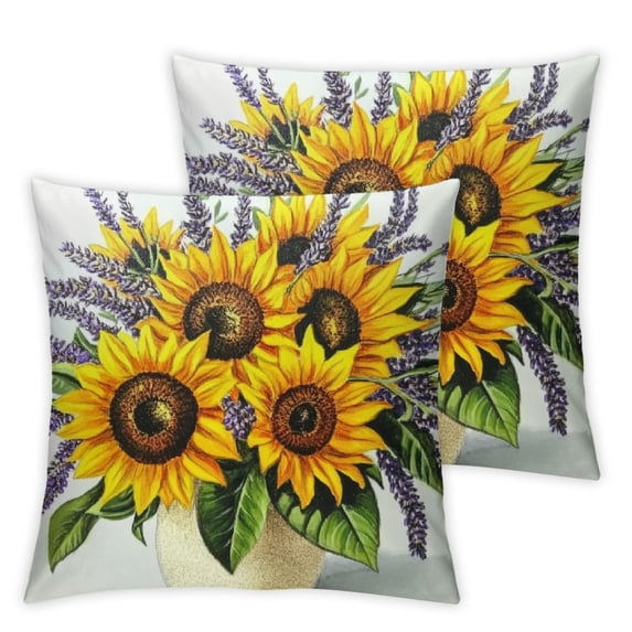 nygtbtfer Sunflower Throw Pillows Covers Nature Summer Floral Decorative Square Pillowcases for Sofa Bench Living Room Bedroom Decoration 22x22in