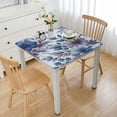 thumbnail image 1 of nygtbtfer Table Cloth, Fitted Tablecloths with Elastic Edge, WipeableTable Cover for Kitchen Wedding Modern Abstract Blue Spring Garden Herbs, 1 of 7