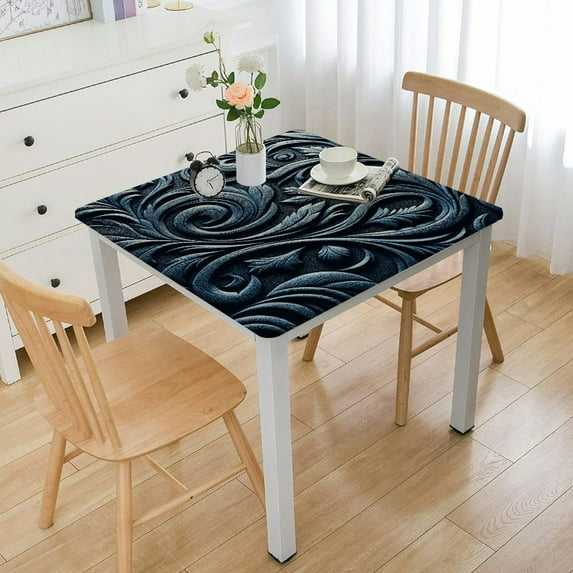 nygtbtfer Table Cloth Pattern Spillproof Wrinkle Resistant Heavy Weight Soft Tablecloth for Kitchen Dinning Tabletop Outdoor Picnic Rectangle Navy Blue