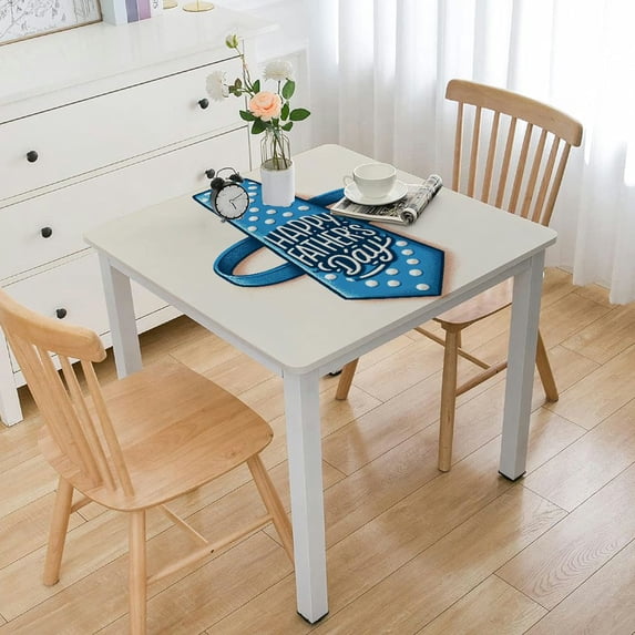 nygtbtfer Tablecloth Fitted Table Cover for Tables Wipeable Elastic Table Cloth for Outdoor Picnic Camping Dining Party, Blue Tie Beard Summer Holiday White