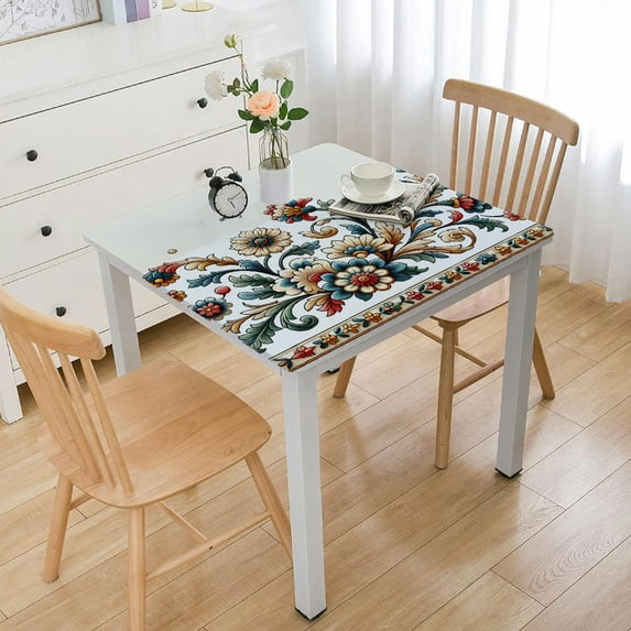 nygtbtfer Tablecloth Fitted Table Cover for Tables Wipeable Elastic Table Cloth for Outdoor Picnic Camping Dining Party,