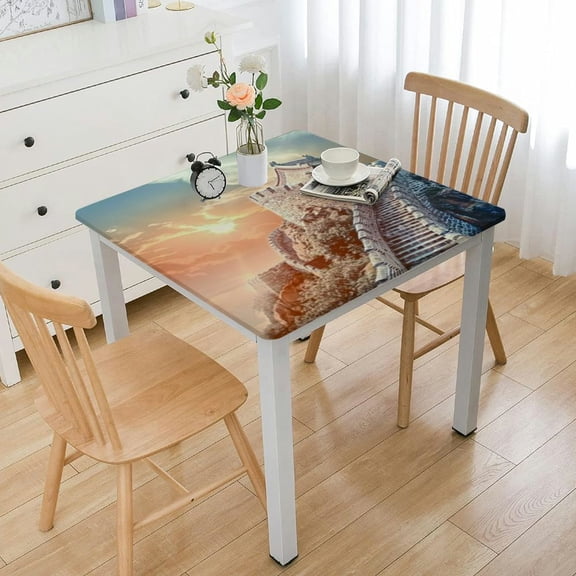 nygtbtfer   Tablecloth, Landscape Printed Tablecloth Personalized Picture Table Cloth Fitted Washable Customized Patio Table Cover for Event Wedding Banquet Parties,  36*36