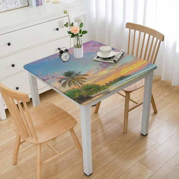 nygtbtfer Tablecloth, Landscape Printed Tablecloth Personalized Tablecloth Waterproof Stain Resistant Polyester Tablecloth for Picnic Banquet Holiday Party Kitchen Dining Room, 52*52