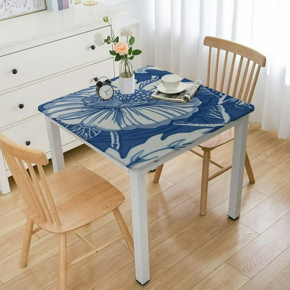 nygtbtfer Tablecloth Round Teal GrayCotton Hand Block Print Table Cloth for Kitchen Dining Linen Home Decor I Parties, Weddings, Outdoors, Holidays
