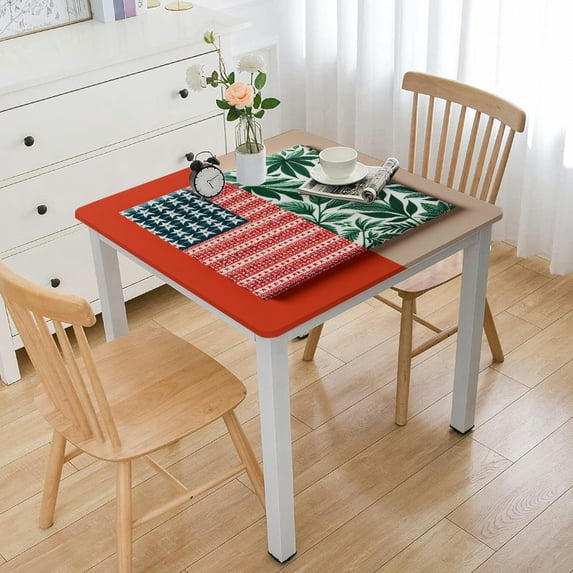 nygtbtfer Tablecloths Polyester Fabric Table Cover Decor for Rectangle able,Home Dining,Outdoor,Party,American Flag Elastic Edge White
