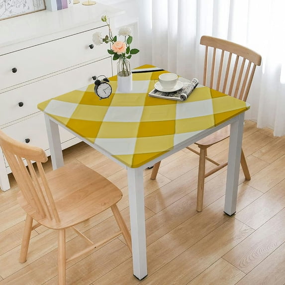 nygtbtfer Tablecloths Rectangle Dining Table Cloth Sweet Honney Daisy Flower Yellow Plaid Oil Proof Spill-Proof Table Cover Floral ,Washable Tablecloth for Indoor Outdoor