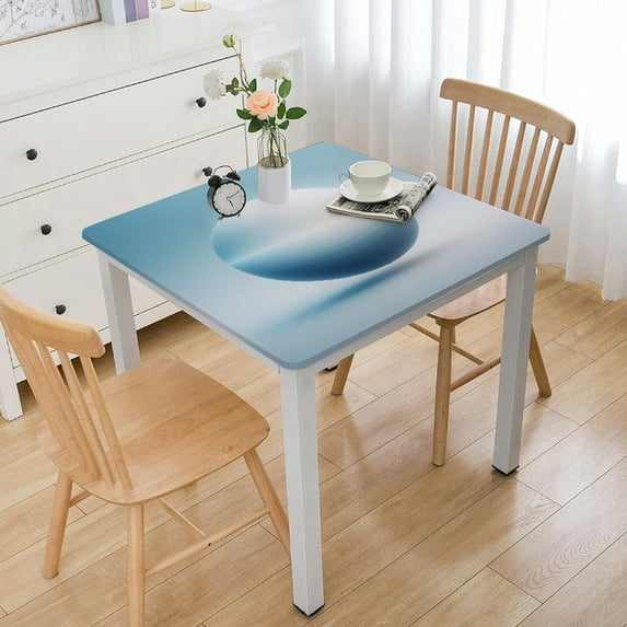 nygtbtfer Teal Green and Grey Tablecloth Gradient Gradual Color Oil Proof Polyester Table Cloth Cover Decor for Home Dining Outdoor,Parties,Elastic Edge White
