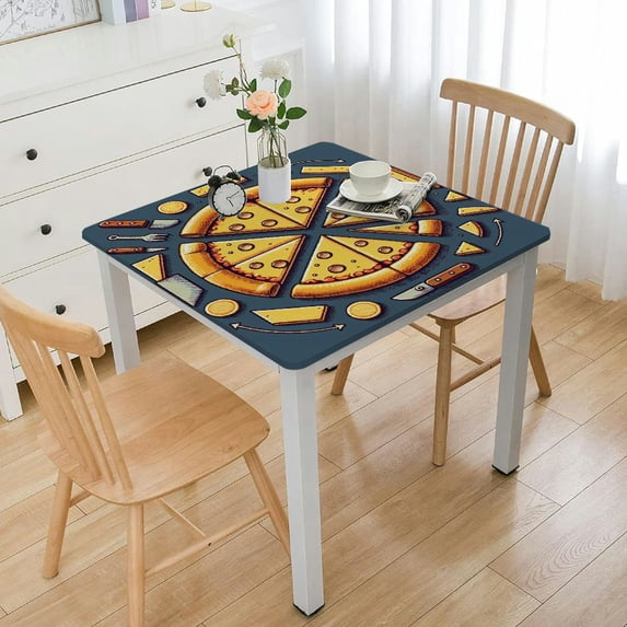 nygtbtfer The Pizza Cheese Table Cloth Round Reusable Tablecloth Outdoor Tablecloth Table Cover for Kitchen Party Picnic Valentines Decorations