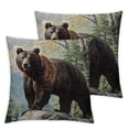 thumbnail image 1 of nygtbtfer  Throw Pillow Case, Linen Pillow Cushion Case Throw Pillow Covers Green,Brown White, 1 of 7