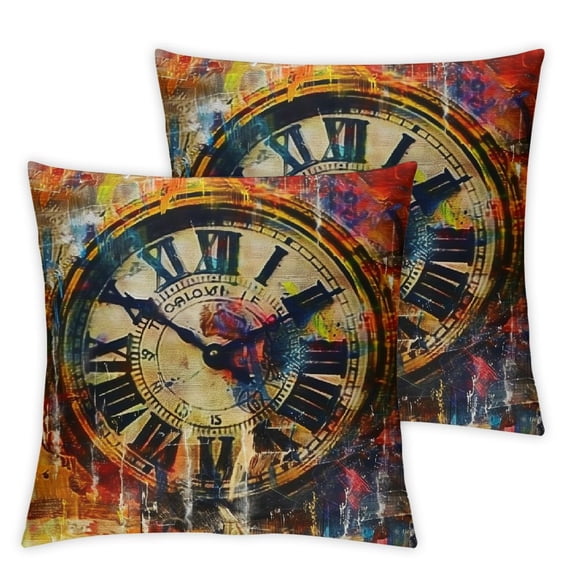 nygtbtfer Throw Pillow Cover Abstract Street People Colorful Decorative Cushion Throw Pillow Car Chair Home Decor Pillow Case for Sofa White