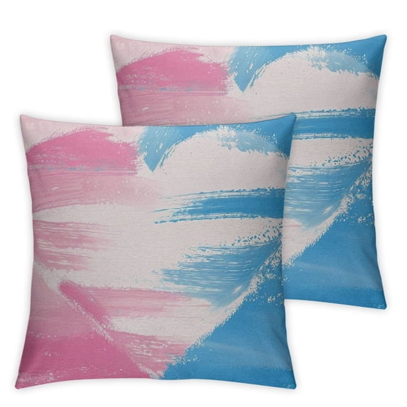 nygtbtfer Throw Pillow Cover Blue Transgender Pride Flag in Form of Heart Pillowcase Home Decorative Square Pillow Case Cushion Cover White