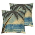 thumbnail image 1 of nygtbtfer Throw Pillow Cover, Couch Pillow Covers, Set of 2 Throw Pillow Case, Hawaiian Island Coconut Tree Sea, Decorative Throw Pillow Covers, Pillow Cover White, 1 of 7