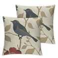 thumbnail image 1 of nygtbtfer  Throw Pillow Covers  Canvas Floral Cartoon Shadow Bird Silhouette Cushion Cases for Couch Sofa Home Decoration Navy Blue Bird Red Flower White, 1 of 7