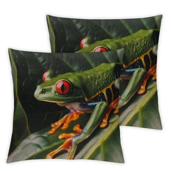 nygtbtfer Throw Pillow Covers, Couch Pillow Covers, Set of 2 Throw Pillow Case, Green Leaf Animal, Decorative Throw Pillow Covers, Pillow Cover White