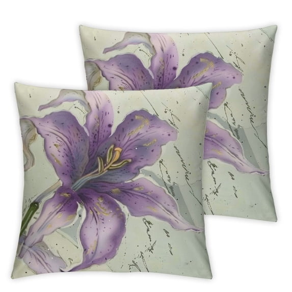 nygtbtfer Throw Pillow Covers, Couch Pillows Covers, Set of 2 Holiday Throw Pillow Covers, Vintage Iris Pastorable Floral, Decorative Throw Pillow Covers, Throw Pillows Covers White
