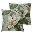 thumbnail image 1 of nygtbtfer Throw Pillow Covers Decorative Pillow Cover  Spring Magnolia White Flower Vintage Velvet Square Pillowcase Soft Cushion Covers for Sofa Couch Bed Chair White, 1 of 7