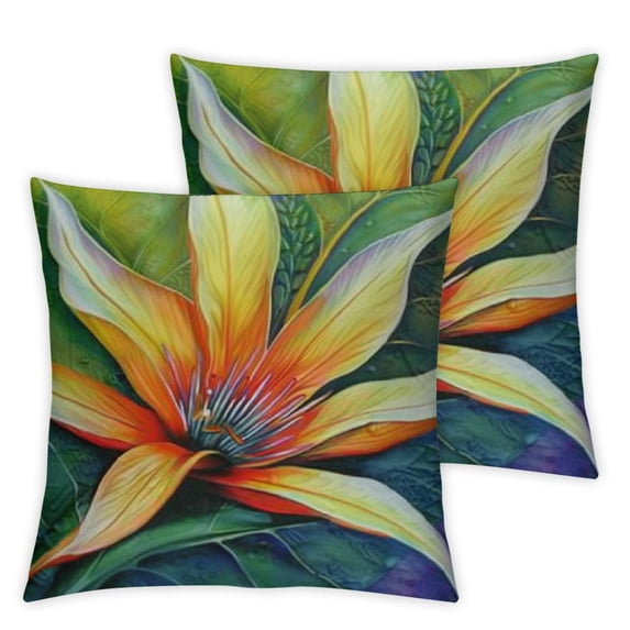 nygtbtfer Throw Pillow Covers Floral Home Decor Set of 2Pillow Cases Living Room Decorative Cushion Couch Sofa Pillowcases Hawaiian Tropical Flowers White