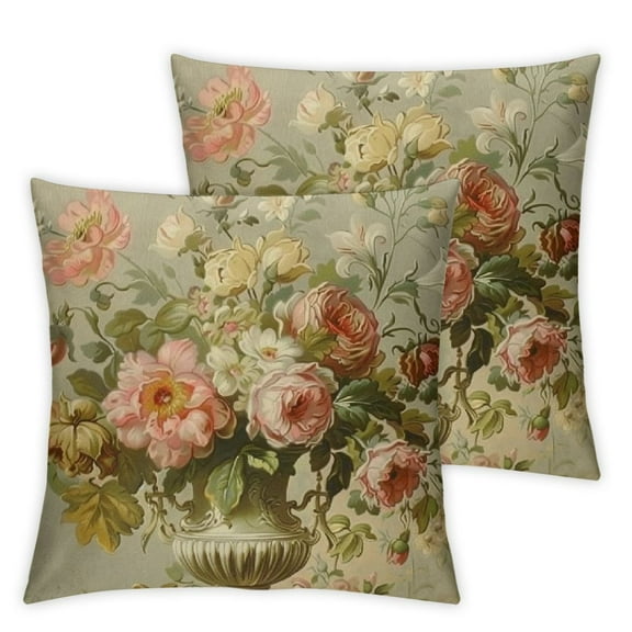nygtbtfer Throw Pillow Covers Set of 2 Decorative Art Couch Pillow Cases Farmhouse Pink Outdoor Cushion Cover for Bedroom Living Room Sofa, White