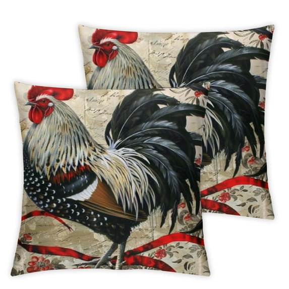 nygtbtfer Throw Pillow Covers Set of 2 Farm Domestic Birds Decorative Pillowcases Soft Cushion Covers for Sofa Couch Bed Home Decor White