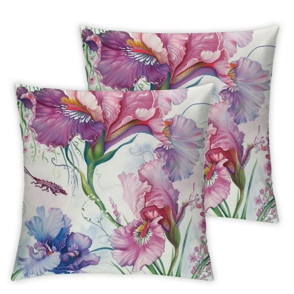 nygtbtfer Throw Pillow Covers Set of 2 Flower Decorative Throw Pillow Cases Soft Velvet Outdoor Cushion Covers for Sofa Garden Couch Home Decor White