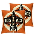 thumbnail image 1 of nygtbtfer Throw Pillow Cushion Cover, and with Planet Cosmos Past Time Slogan Theme, Decorative Square Accent Pillow Case, Pale Orange White, 1 of 7