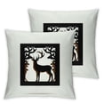 thumbnail image 1 of nygtbtfer Throw Pillow , Dear Antler Pillow Cover for Sofa Bed Couch, Rustic Wild Animals Cushion Cover, Animals Hunting Theme Decorative Square Pillow Case, Green White, 1 of 7
