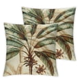 thumbnail image 1 of nygtbtfer Throw Pillow Green Leaf Decorative Pillow Cases Polyester Linen Cushion Covers for Sofa Couch Indoors&amp;Outdoors Decor Set of 2 White, 1 of 7