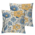 thumbnail image 1 of nygtbtfer Throw Pillow Set of 2, Yellow Orange Fun Cute Mushrooms Retro Decorative Outdoor Pillow Vintage Floral Farmhouse for Couch Sofa Summer Home Decor 20x20in, 1 of 7