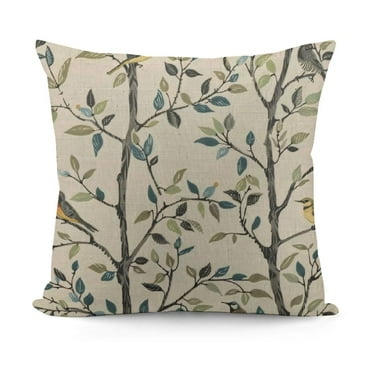 nygtbtfer Throw Pillow Tree Branch and Bird Cushion Pack Leaves on Home Decoration for Sofa
