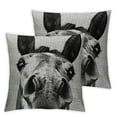 thumbnail image 1 of nygtbtfer Throw Pillows Cover  Brown Sketch Ass Front View Young Large Head Looks Animals Wildlife Donkey Nature Mule Creature Cute Cushion Case  Linen for Fall Home Decor White, 1 of 7