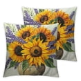 thumbnail image 1 of nygtbtfer Throw Pillows Covers - 2PCS Flower Decorative Square Pillowcases for Couch Sofa Bench Living Room Bedroom Decoration White, 1 of 7