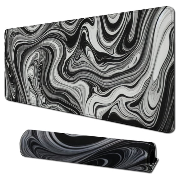 nygtbtfer Topographic Map Waterproof Mouse Pad - Extended Contour Mouse Mat for Home and Office, Large Gaming Mousepad Laptop Keyboard Mat with Non-Slip Rubber Base, Stitched Edges 31.5x11.8 in