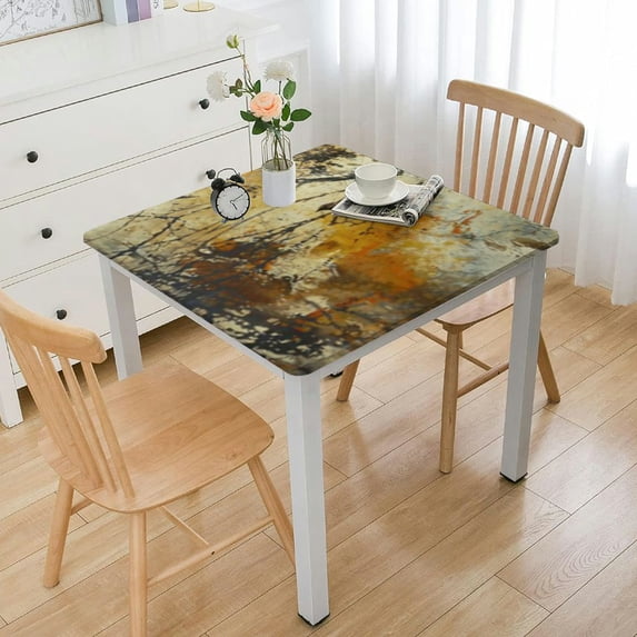 nygtbtfer Tree Tablecloth Home Decor Autumn Nature Landscape Yellow Leaves Plant Splashes Tablecloth Decorative Polyester Rectangle Table Cover Dining Room white