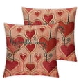 thumbnail image 1 of nygtbtfer Valentines Day Pillow CSet of 2 Spring Farmhouse Decor with Love Heart Holiday Decorations Throw Cushion Case for Home Decorations 22x22in, 1 of 7
