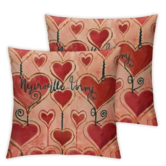 nygtbtfer Valentines Day Pillow CSet of 2 Spring Farmhouse Decor with Love Heart Holiday Decorations Throw Cushion Case for Home Decorations 22x22in