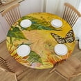 thumbnail image 1 of nygtbtfer  Vibrant Vintage Sunflowers Fitted Round Tablecloth Table Cloth with Elastic Edge Wipe Clean Table Covers for Indoor Outdoor  31-35, 1 of 8