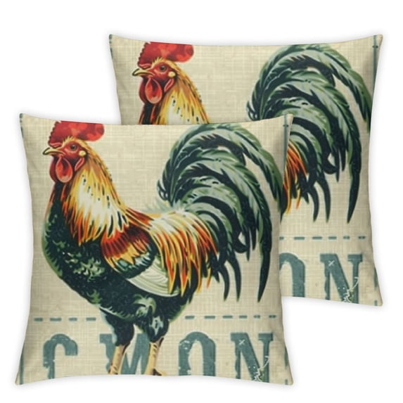 nygtbtfer Vintage Farmhouse Animal Pillow Covers Set of 2 Retro Farmer's Market Truck Rooster Sheep Feed Seed Premium Poultry Farm Home Décor Throw Pillow Case Cushion Cover White
